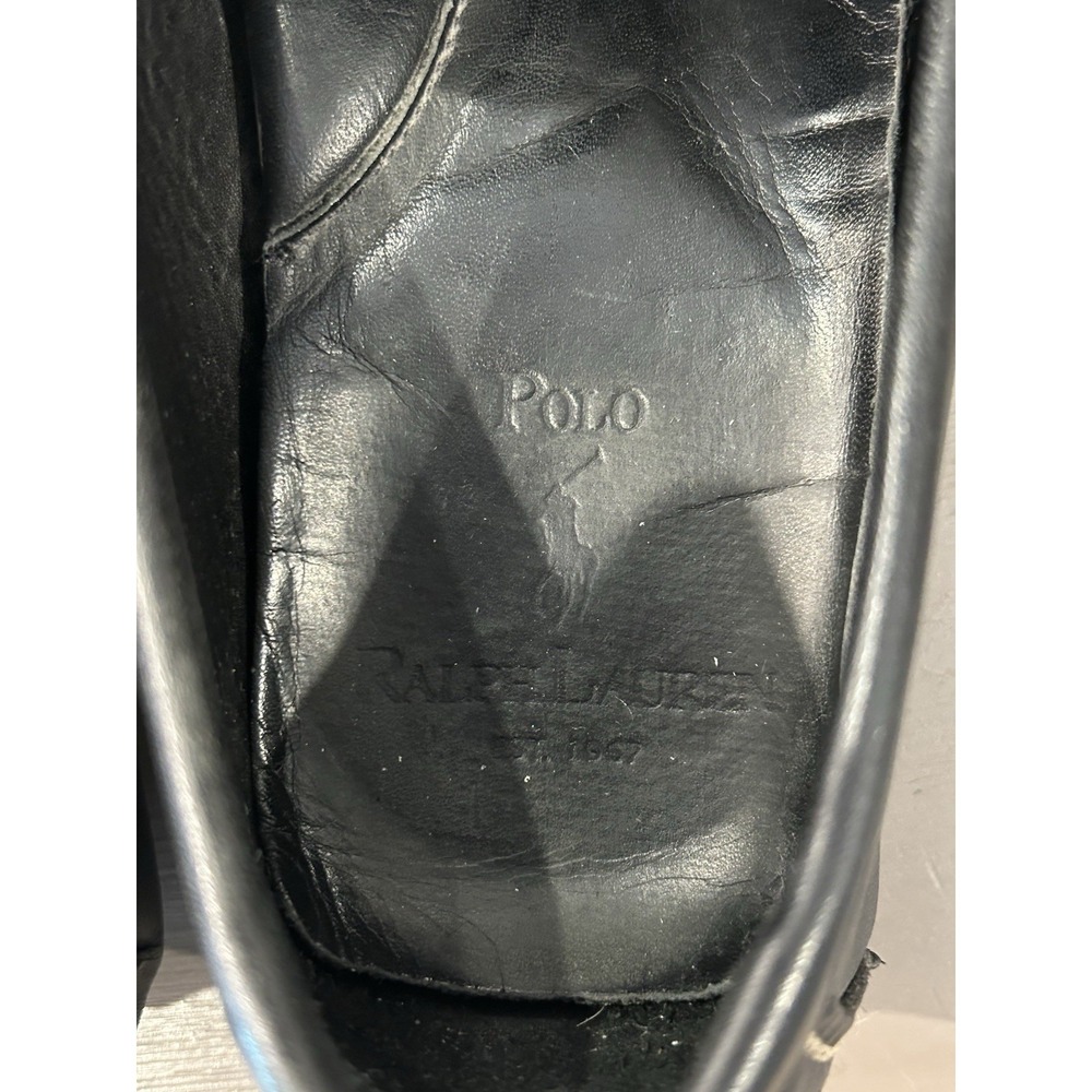 Polo Ralph Lauren Black Leather Driving Loafers Men's US Size 7.5D - Picture 6 of 8